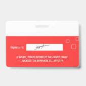 Custom Employee Photo, Signature, Logo, Name Badge Ausweis (Back)