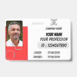 Custom Employee Photo, Signature, Logo, Name Badge Ausweis