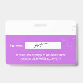 Custom Employee Photo, Signature, Logo, Name Badge Ausweis (Back)