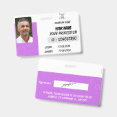 Custom Employee Photo, Signature, Logo, Name Badge Ausweis (Front & Back)
