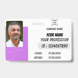 Custom Employee Photo, Signature, Logo, Name Badge Ausweis