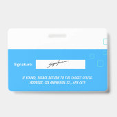 Custom Employee Photo, Signature, Logo, Name Badge Ausweis (Back)