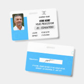 Custom Employee Photo, Signature, Logo, Name Badge Ausweis (Front & Back)