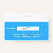 Custom Employee Photo, Signature, Logo, Name Badge Ausweis (Rückseite)