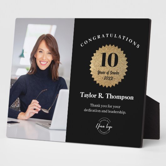 Custom Employee Recognition Photo 10 Year service  Fotoplatte (Seite)