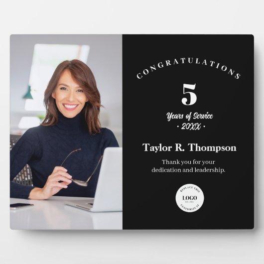Custom Employee Recognition Photo 5 Year service  Fotoplatte (Vorderseite)