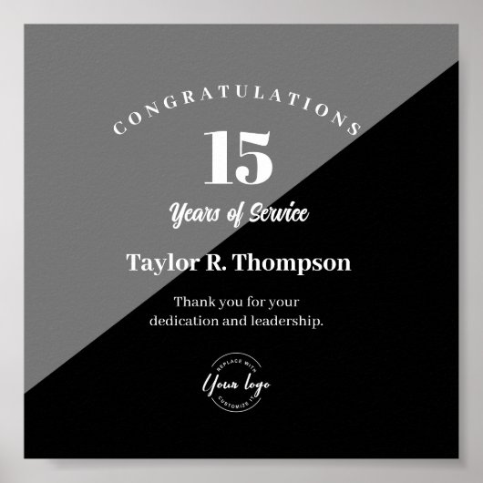 Custom Employee years of service recognition logo Poster (Vorne)