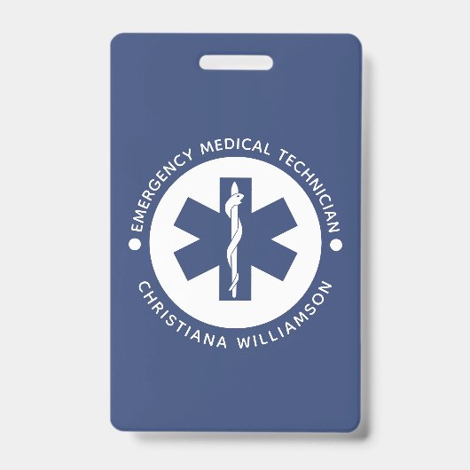 Custom EMT Symbol Emergency Medical Technician Ausweis (Vorderseite)