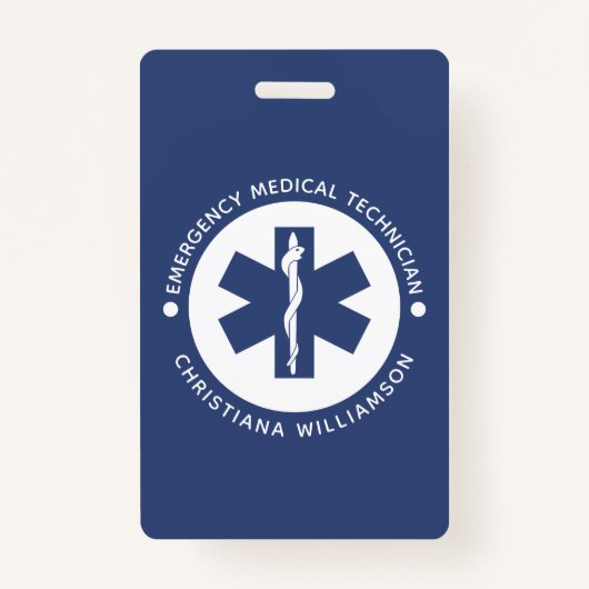 Custom EMT Symbol Emergency Medical Technician Ausweis (Vorderseite)