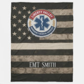 Custom EMT Thin White Line Blanket Fleecedecke (Vorderseite)