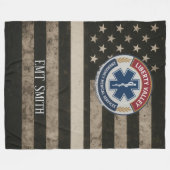Custom EMT Thin White Line Blanket Fleecedecke (Vorderseite (Horizontal))
