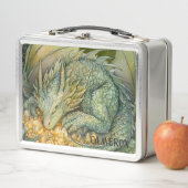 Custom Enchanted Emerald Forest Dragon Metall Brotdose (Beispiel)