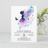 Custom Enchanted Fairy Birthday Celebration Einladung (Stehend Vorderseite)
