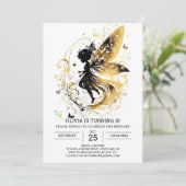 Custom Enchanted Fairy Birthday Celebration Einladung (Stehend Vorderseite)