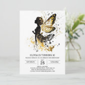 Custom Enchanted Fairy Birthday Celebration Einladung (Stehend Vorderseite)