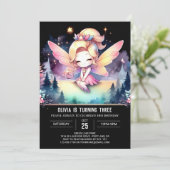 Custom Enchanted Fairy Birthday Einladung (Stehend Vorderseite)