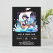 Custom Enchanted Pirate Birthday Einladung (Stehend Vorderseite)