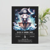 Custom Enchanted Pirate Birthday Einladung (Stehend Vorderseite)