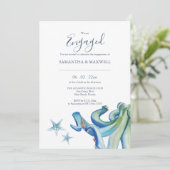Custom Engagement Invitations Seaside Theme Einladung (Stehend Vorderseite)