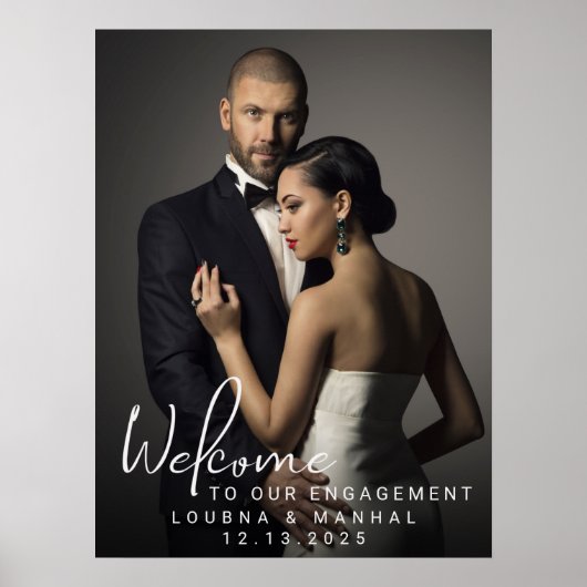 Custom Engagement Photo Welcome Sign Poster (Vorne)