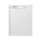 Custom Engineering Graph Pad with Logo, Gray Grids Notizblock (Rotiert)