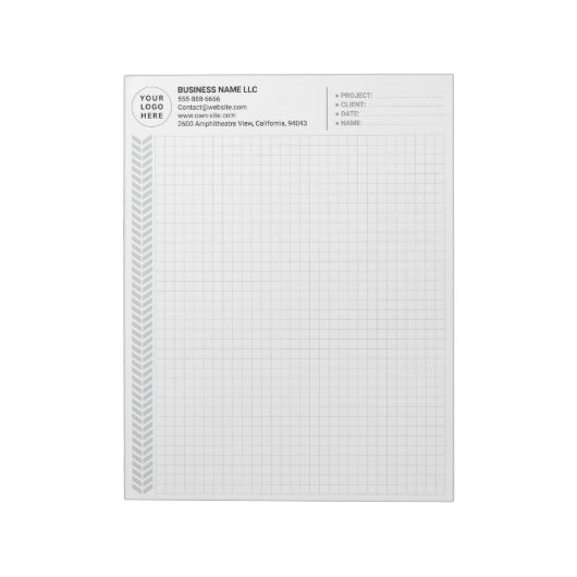 Custom Engineering Graph Pad with Logo, Gray Grids Notizblock (Rotiert)