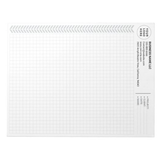 Custom Engineering Graph Pad with Logo, Gray Grids Notizblock (Vorderseite)