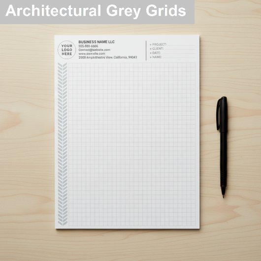 Custom Engineering Graph Pad with Logo, Gray Grids Notizblock