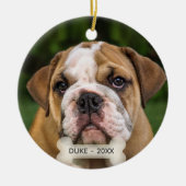 Custom English Bulldog Hund Foto Keramik Ornament (Vorne)