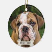 Custom English Bulldog Hund Foto Keramik Ornament (Links)