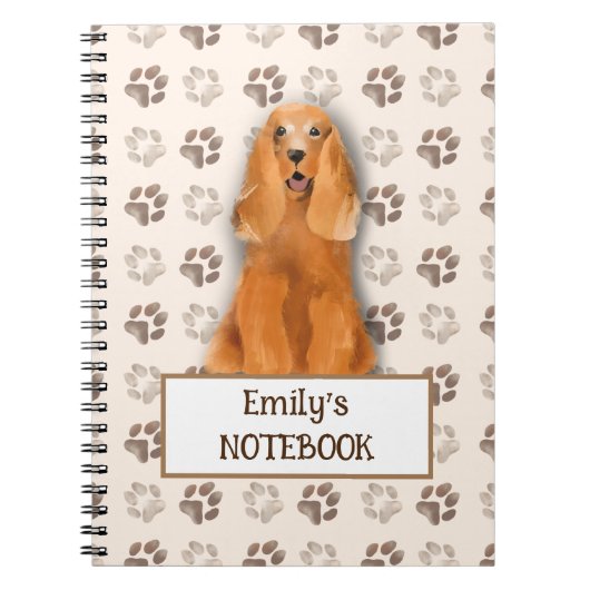 Custom English Cocker Spanisch Notebook Niedlich D Notizblock (Vorderseite)