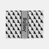 Custom English Springer Spanel Dog Silhouette Fleecedecke (Vorderseite (Horizontal))