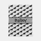 Custom English Springer Spanel Dog Silhouette Fleecedecke (Vorderseite)