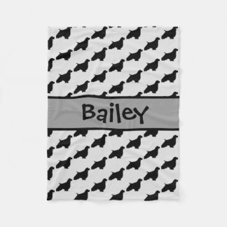 Custom English Springer Spanel Dog Silhouette Fleecedecke