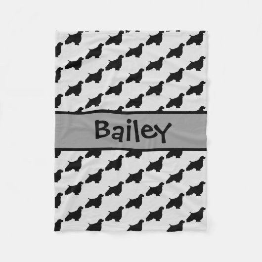 Custom English Springer Spanel Dog Silhouette Fleecedecke (Vorderseite)