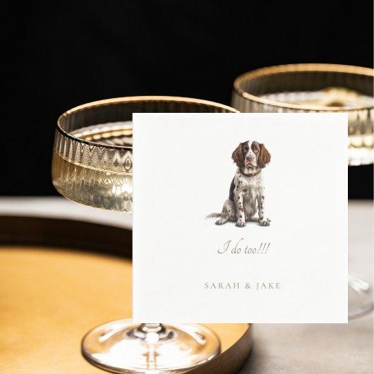 Custom English Springer Spanish Pet Wedding Serviette