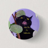 Custom Engry and Grumpy Halloween schwarze Katze Button (Vorderseite)