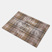 Custom Equestrian Tartan Family Welcome doormat Fußmatte (Schrägansicht)