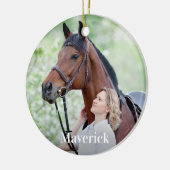 Custom Equine Foto Horse Lover Personalisiert Keramik Ornament (Links)