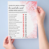 Custom Er sagte, sie sagte Brautparty Game Flyer (Hand)