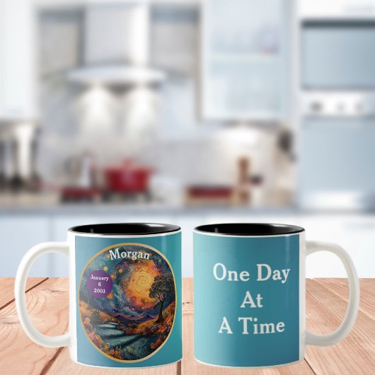 Custom Erholung Meilenstein Geschenk - Die Schritt Zweifarbige Tasse
