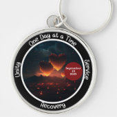 Custom Erholung Meilenstein Geschenk - Herz Schlüsselanhänger (Vorne)