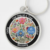 Custom Erholung Meilenstein Gift - Blumen Schlüsselanhänger (Vorne)