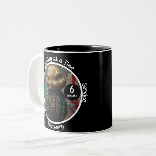 Custom Erholung Milestone Gift - Edgy Street Art Zweifarbige Tasse (Vorderseite Links)