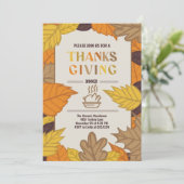 Custom Erntedank Dinner Personalisierter Fall Einladung (Stehend Vorderseite)