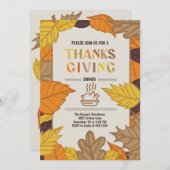 Custom Erntedank Dinner Personalisierter Fall Einladung (Vorne/Hinten)