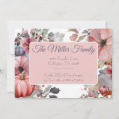 Custom Erntedank Dinner Pumpkin Einladung (Rückseite)