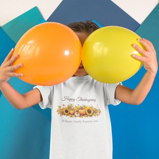 Custom Erntedank Pumpkin Fall Partys Kids T-Shirt (Von Creator hochgeladen)