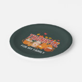 Custom Erntedank Pumpkin THANKFUL Familie Pappteller (Schrägansicht)