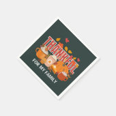 Custom Erntedank Pumpkin THANKFUL Familie Serviette (Ecke)